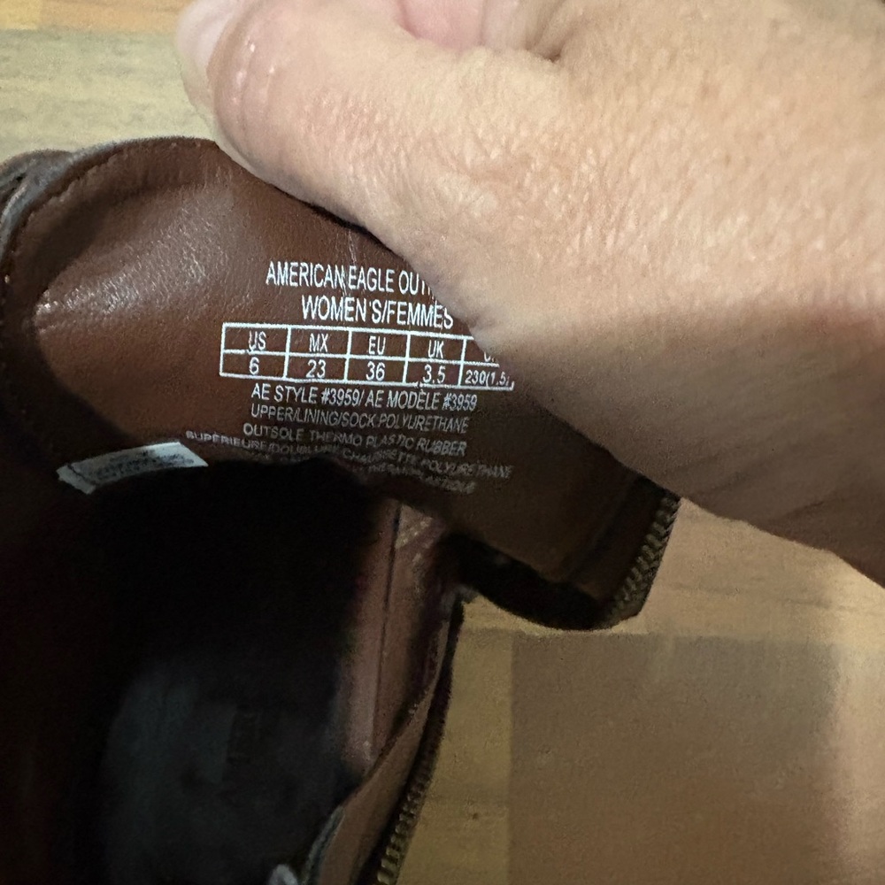 American Eagle Outfitters Brown Combat Boots Lace-Up Design - Picture 3 of 4